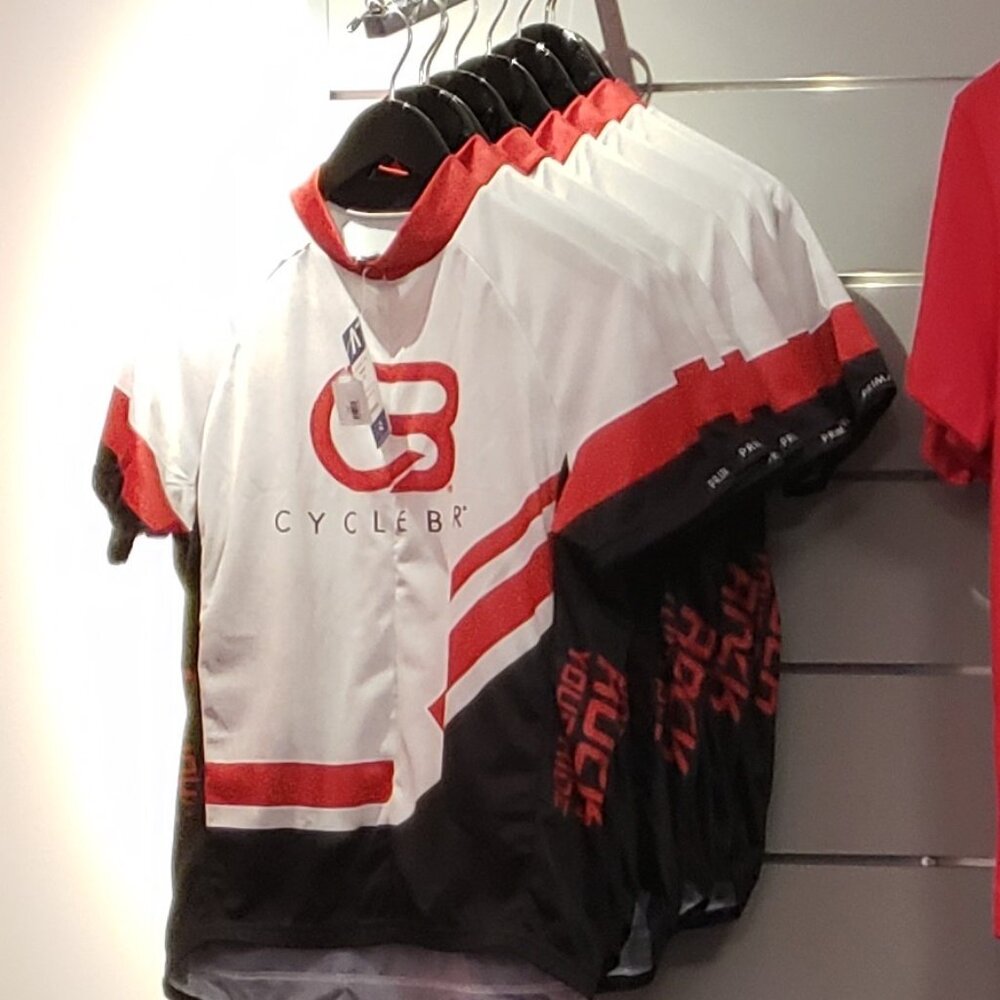NEW with tags CycleBar Mens Bike Jersey & FREE koozie